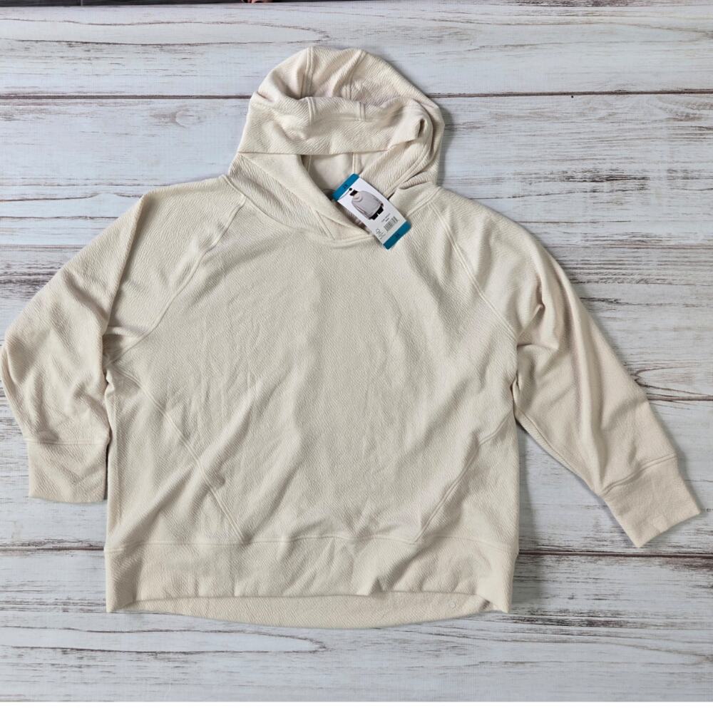 Andrew Marc Off White Cream Cozy Hoodie sz 2X New